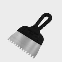 Шпатель с черной ручкой нержавеющая сталь 200мм, зуб 4*4мм Шпатель с черной ручкой нержавеющая сталь 200мм, зуб 4*4мм