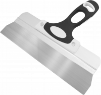 Шпатель 200 мм, для финишных работ, нержавеющая сталь, двухкомпонентная ручка "Black White Шпатель 200 мм, для финишных работ, нержавеющая сталь, двухкомпонентная ручка "Black White